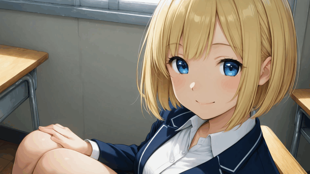 ショートボブ金髪美少女